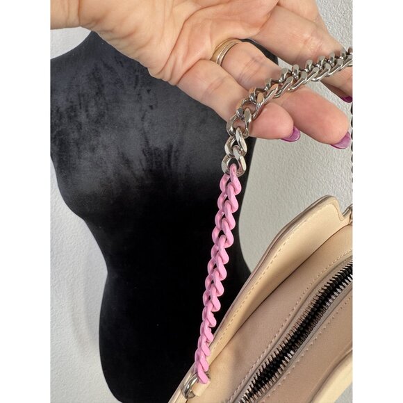 Betsey Johnson Star-Shaped Handbag With Pink & Black Chain Handles - Picture 3 of 10